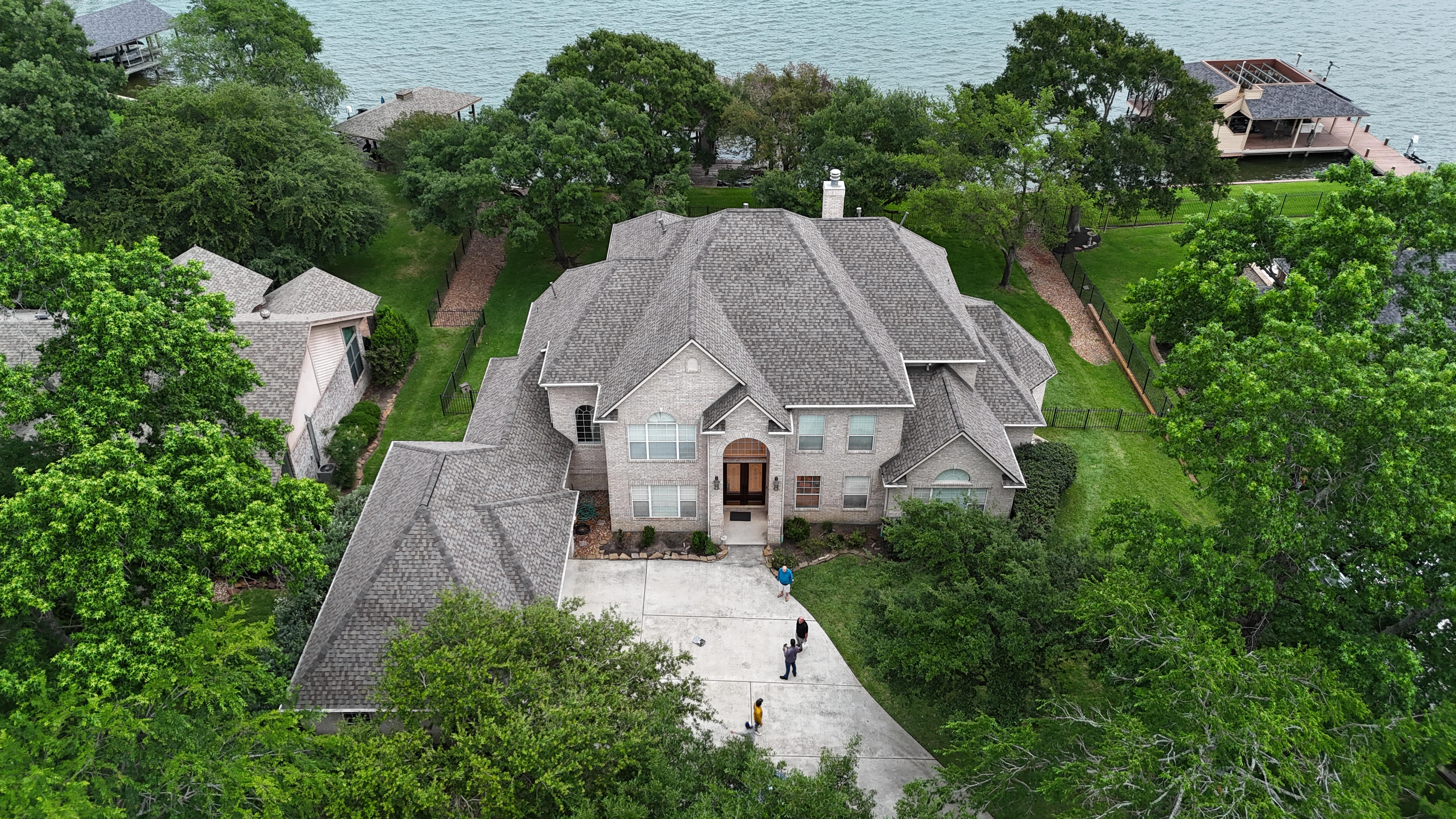 Lakefront residential re-roof on Lake Conroe in Willis, TX